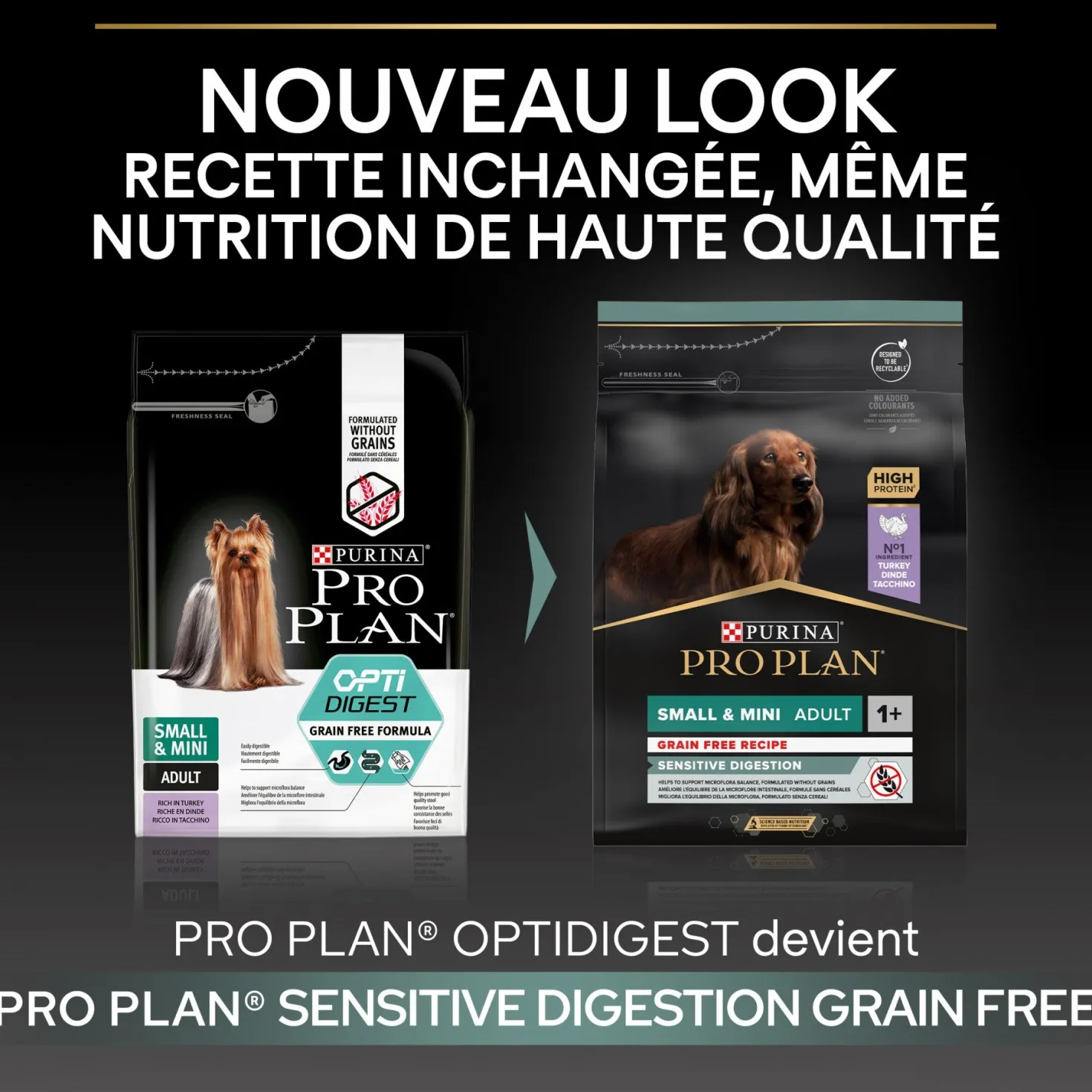 Pro Plan Sensitive Digestion No Grain Small & Mini Adult à la dinde - croquettes chien