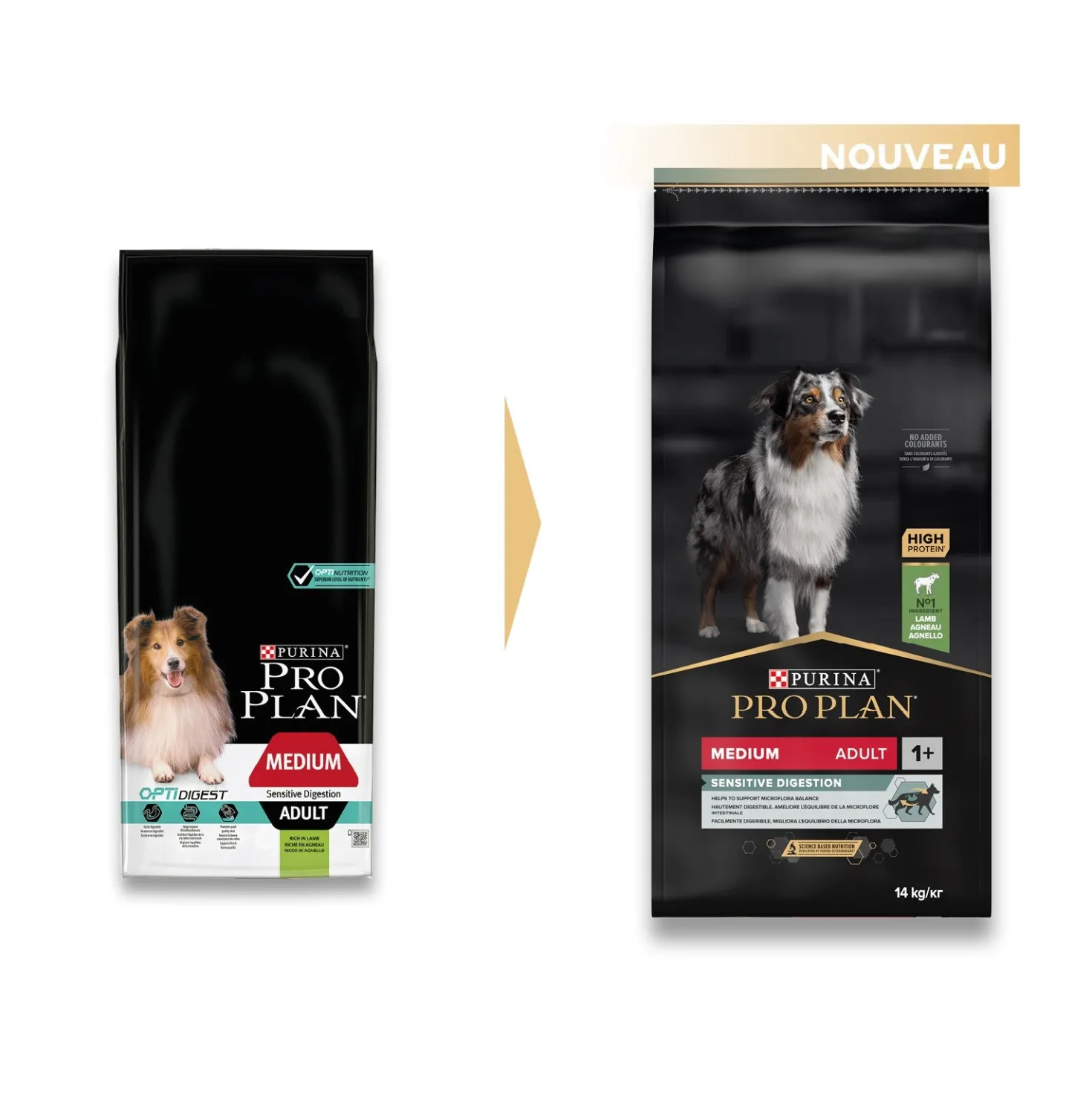 Pro Plan Sensitive Digestion Medium Adult à l'agneau - croquettes chien