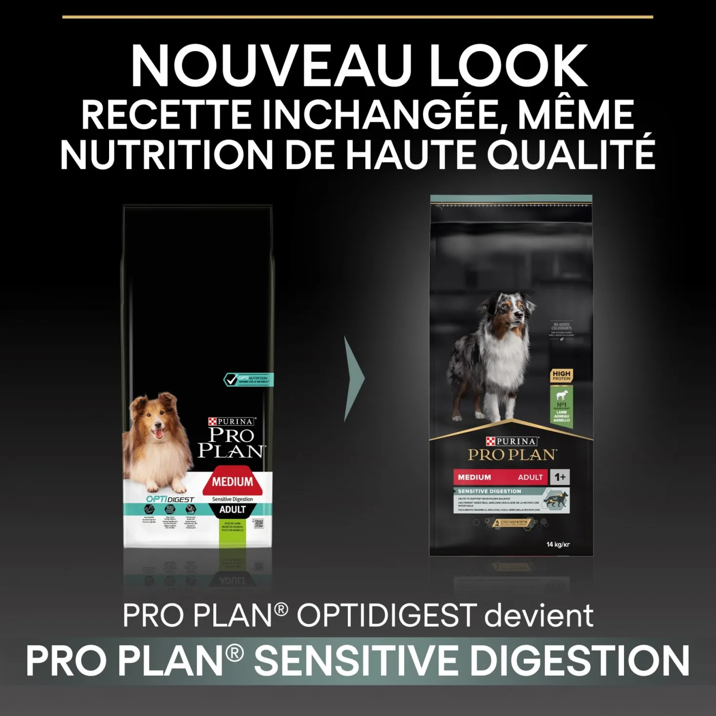 Pro Plan Sensitive Digestion Medium Adult à l'agneau - croquettes chien