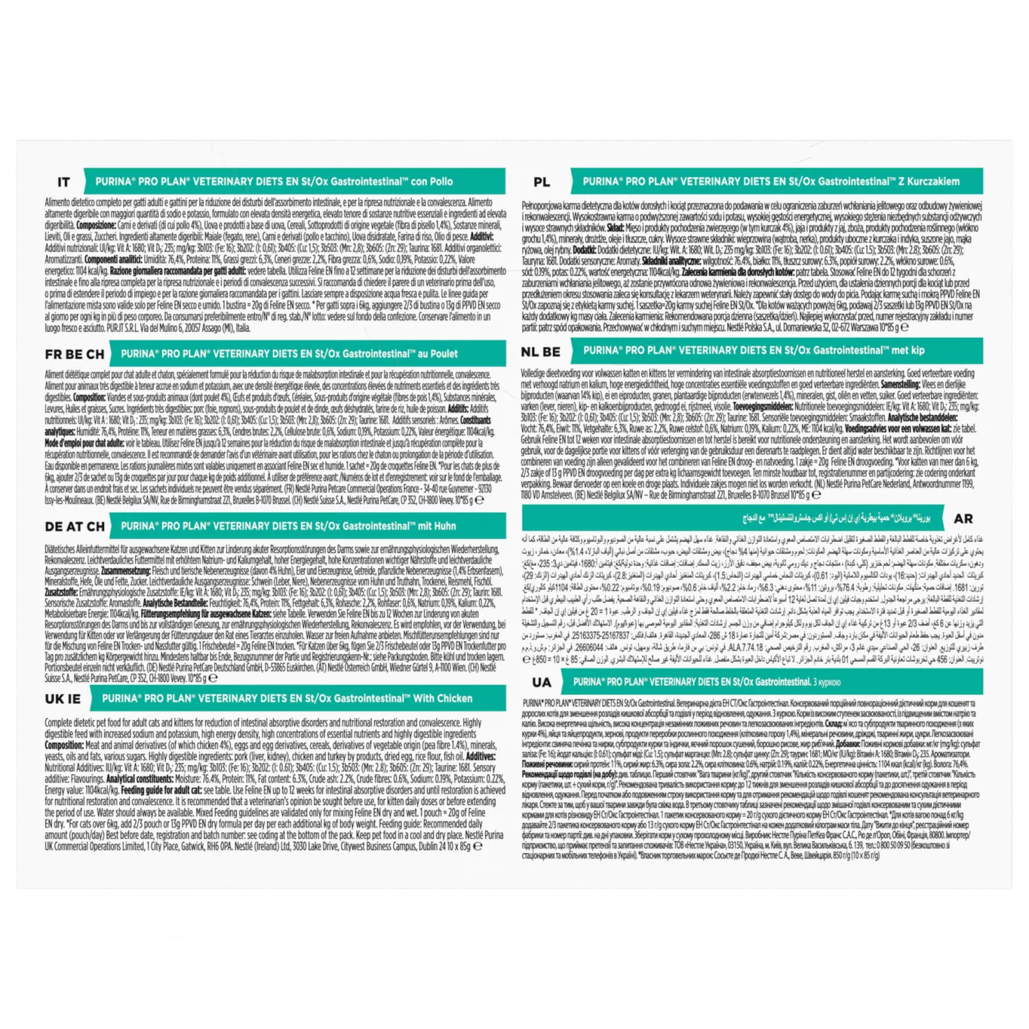 Pro Plan Veterinary Diets EN St/Ox Gastrointestinal – pâtées en bouchées pour chat