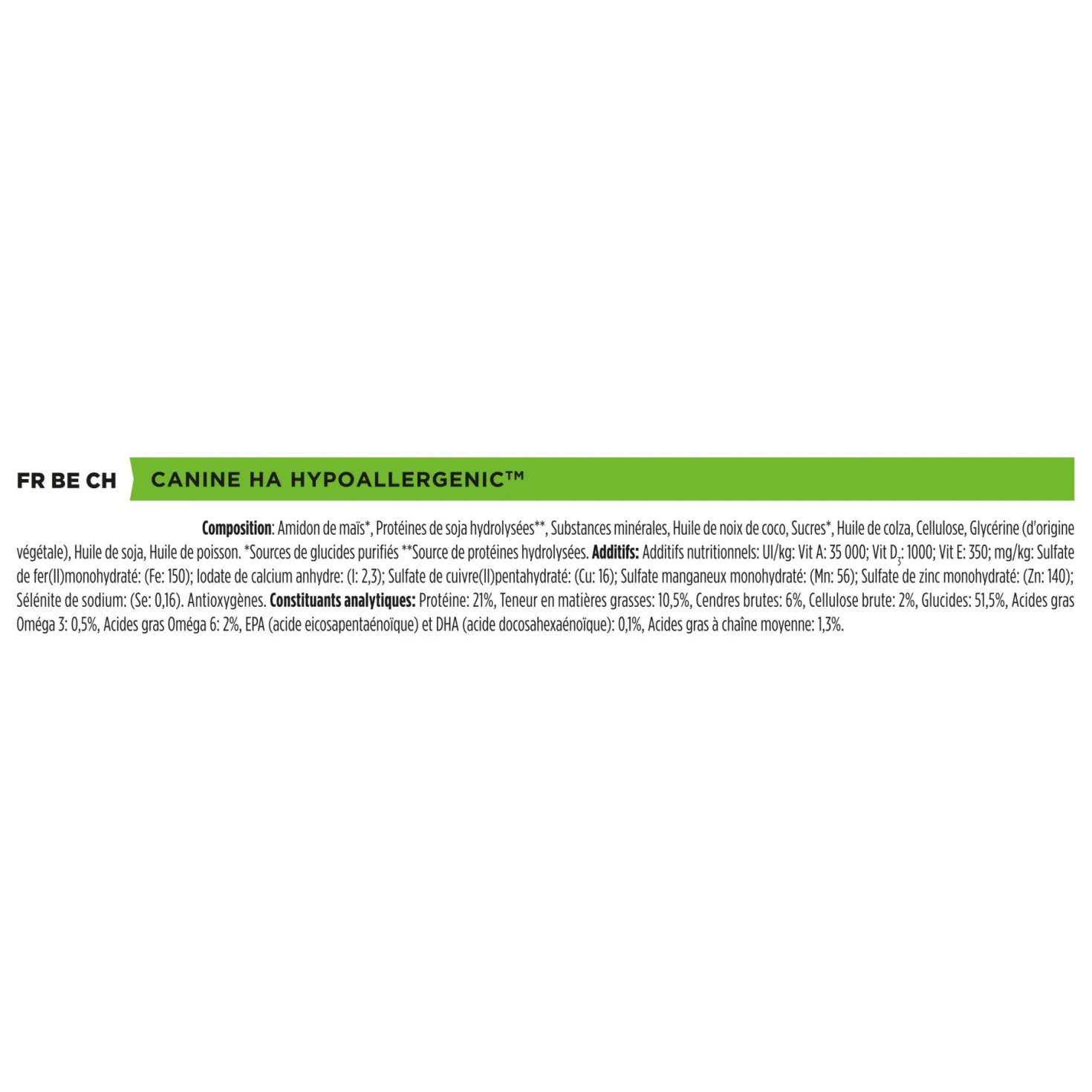 Proplan Veterinary Diets HA Hypoallergenic aliment chien