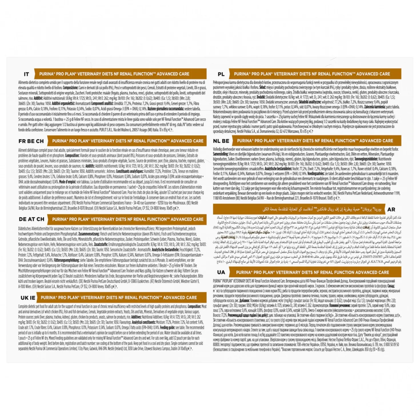 Pro Plan Veterinary Diets NF Renal Function Advance Care – pâtée en bouchées pour chat