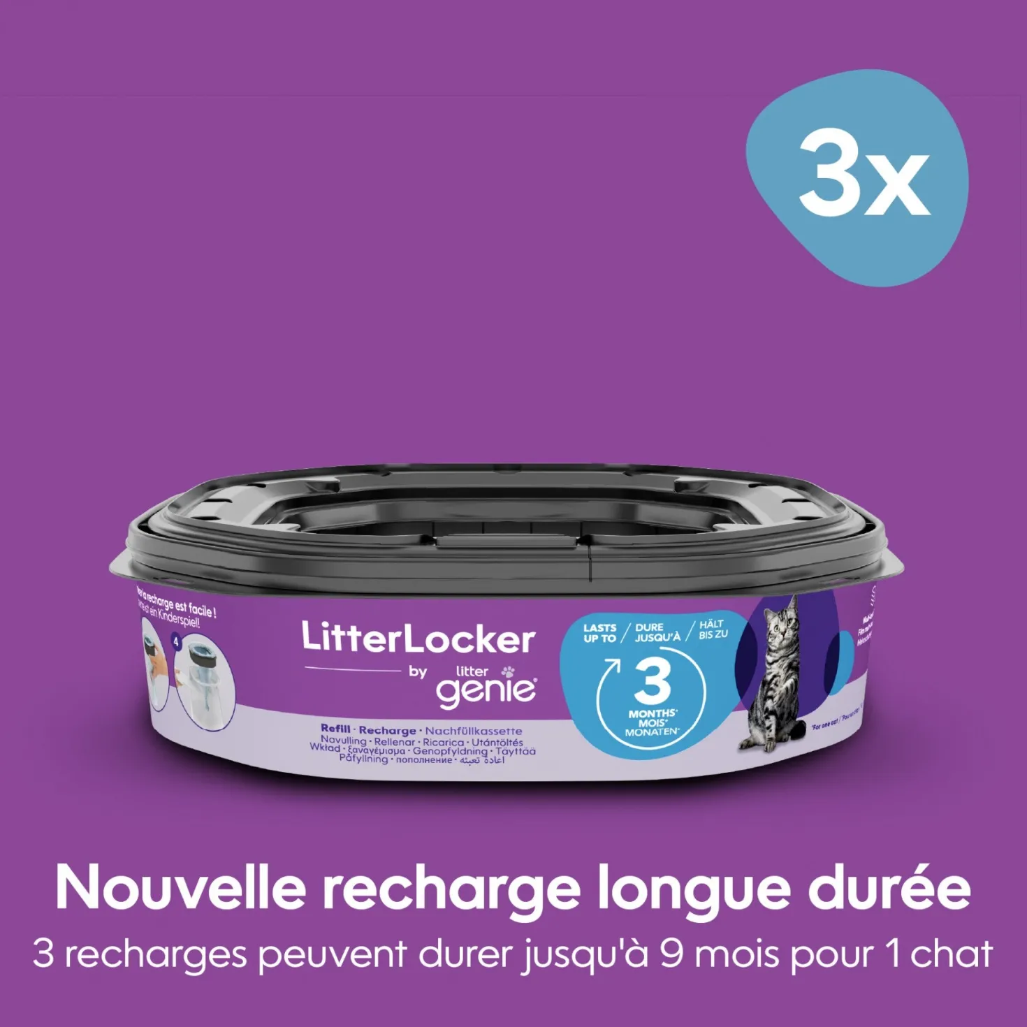 Recharge pour poubelle Litter Locker Fashion & Litter Genie - chat