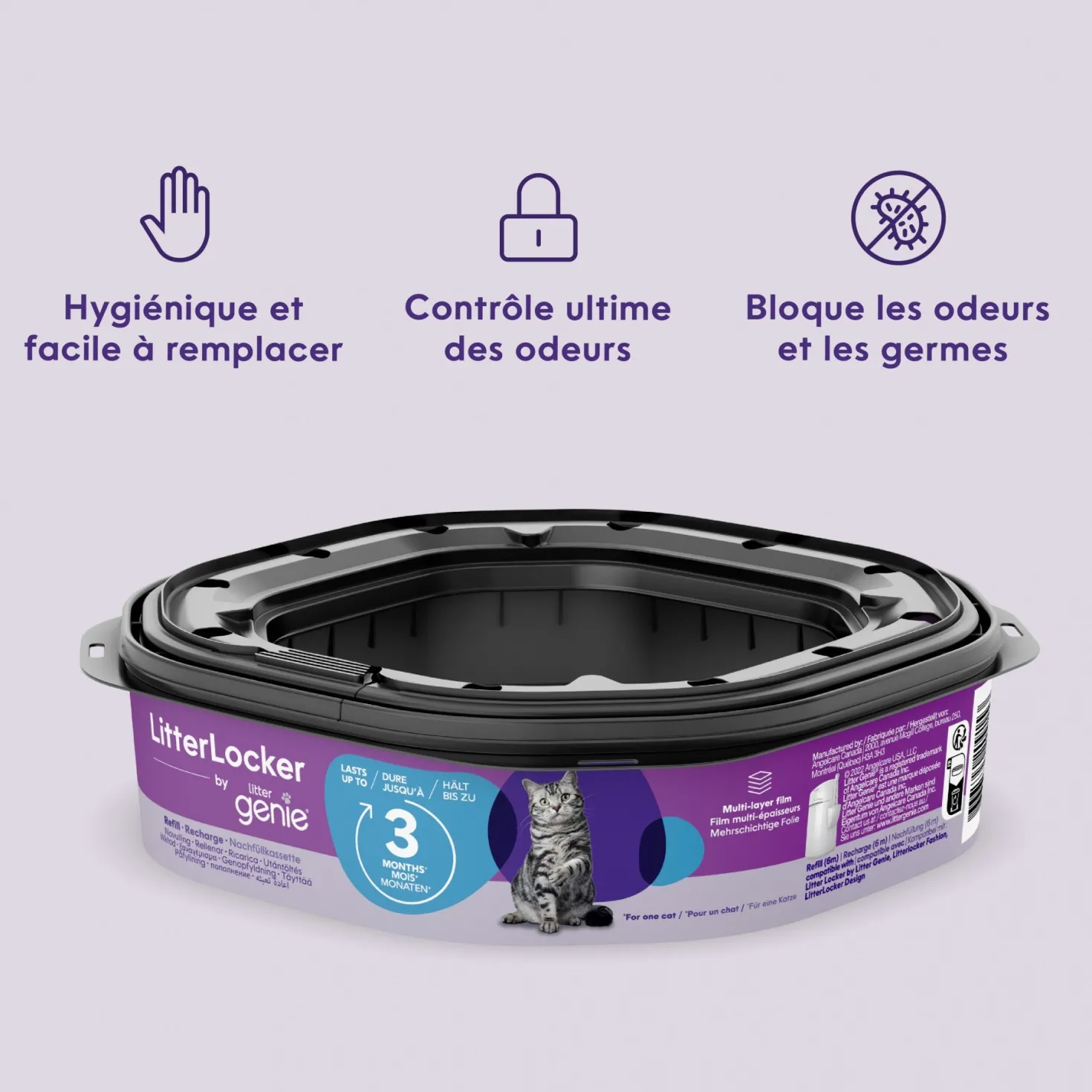Recharge pour poubelle Litter Locker Fashion & Litter Genie - chat