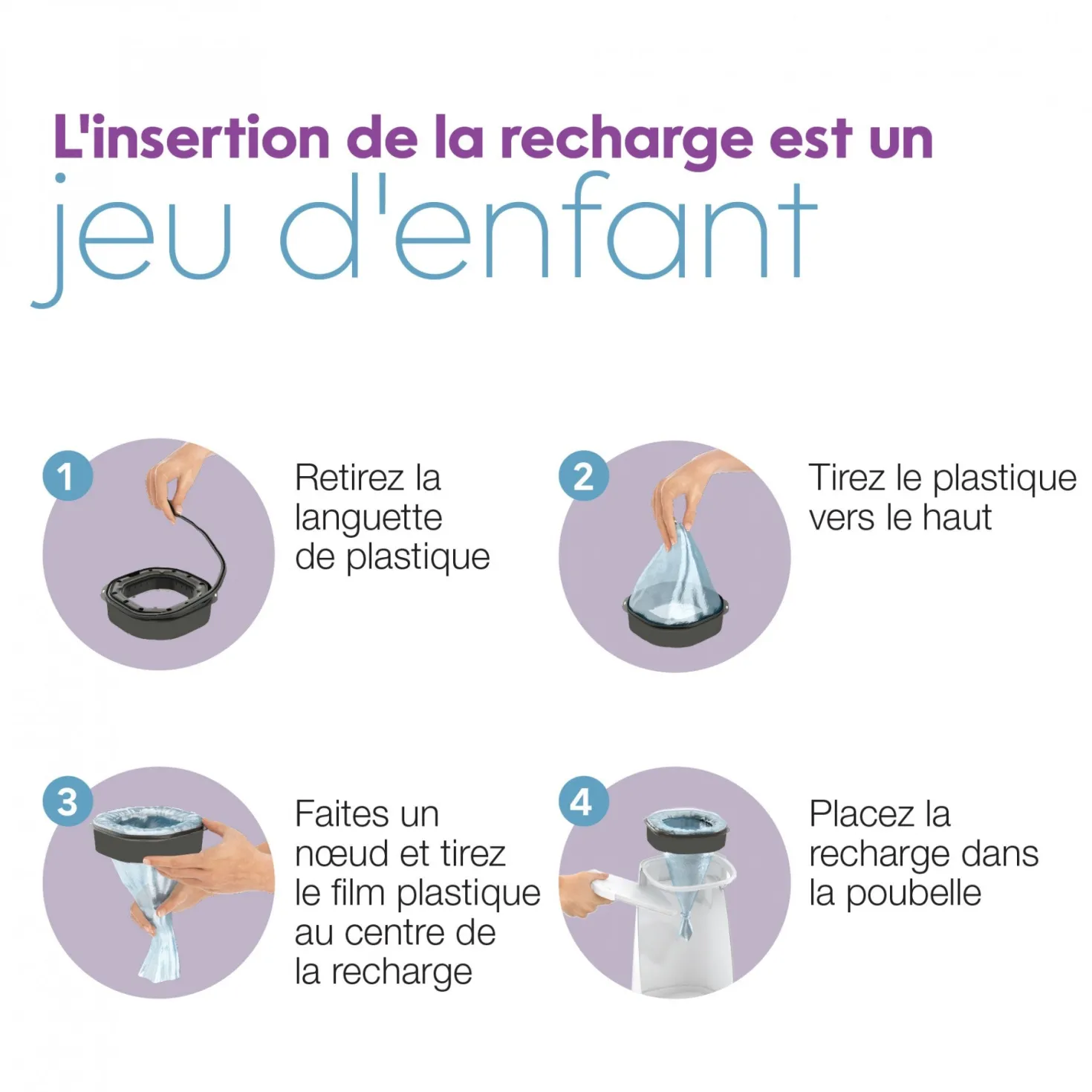 Recharge pour poubelle Litter Locker Fashion & Litter Genie - chat