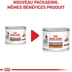 Royal Canin Veterinary Gastrointestinal Low Fat en mousse - pâtée chien