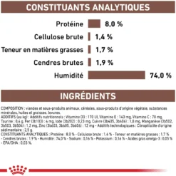 Royal Canin Veterinary Gastrointestinal Low Fat en mousse - pâtée chien