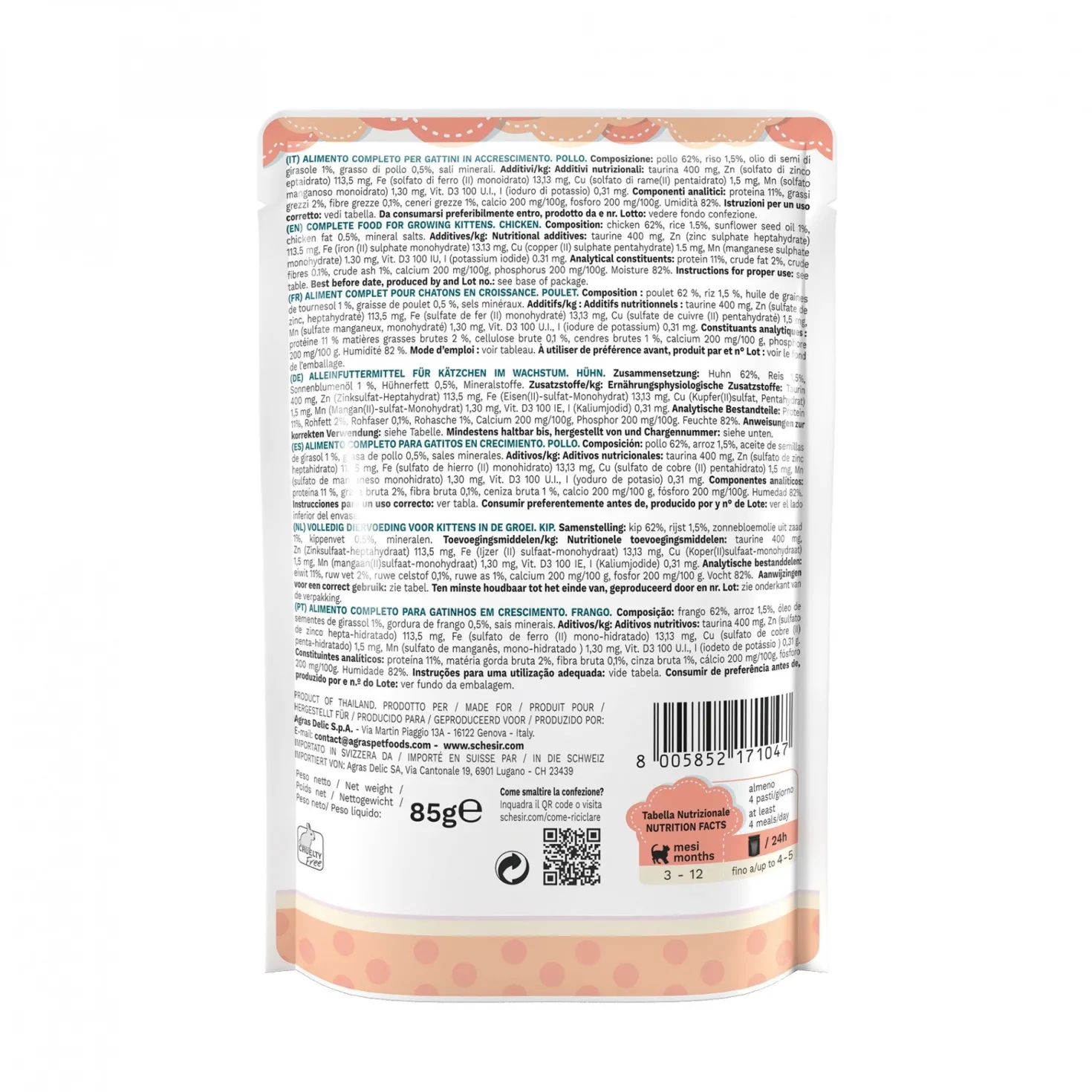 Schesir Sachets Pâtées en gelée Kitten