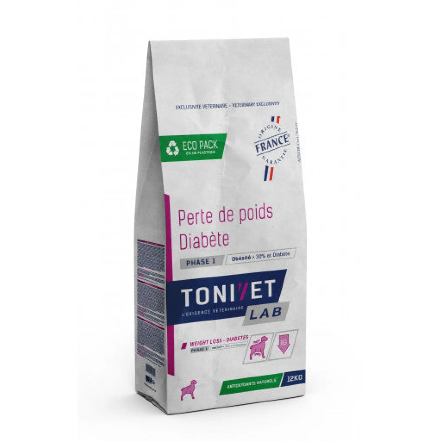 Tonivet Lab Poids Diabète 1 - croquettes chien