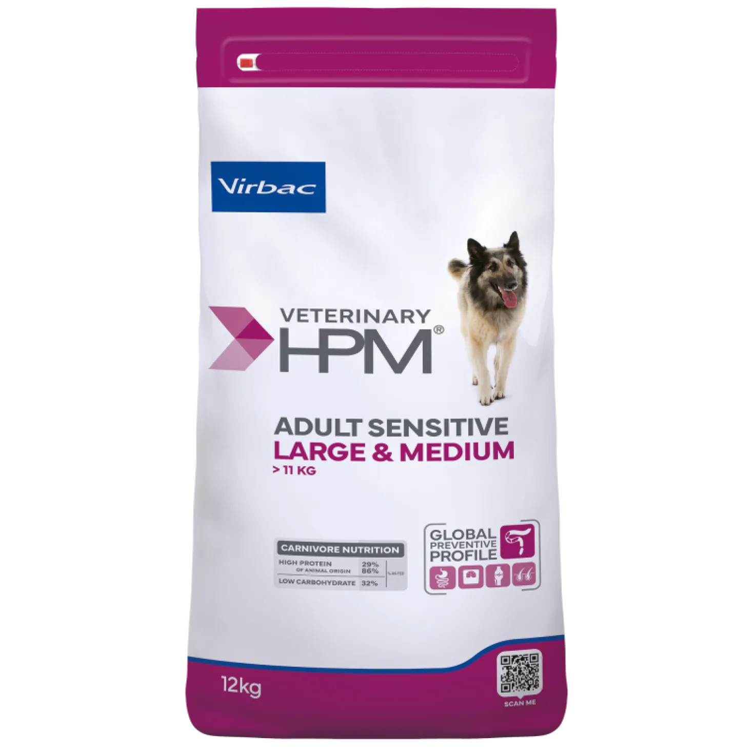 Veterinary HPM Adult Sensitive Large & Medium Dog - croquettes chien