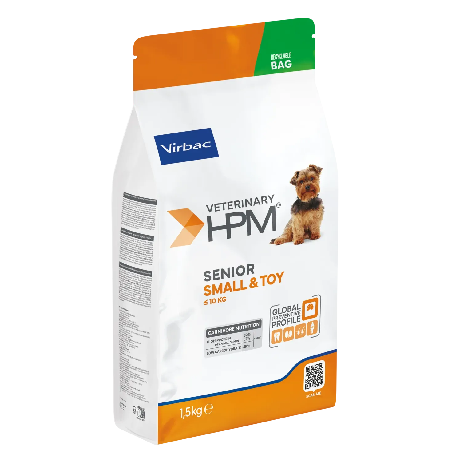 Veterinary HPM Senior Neutered Dog Small & Toy - croquettes chien