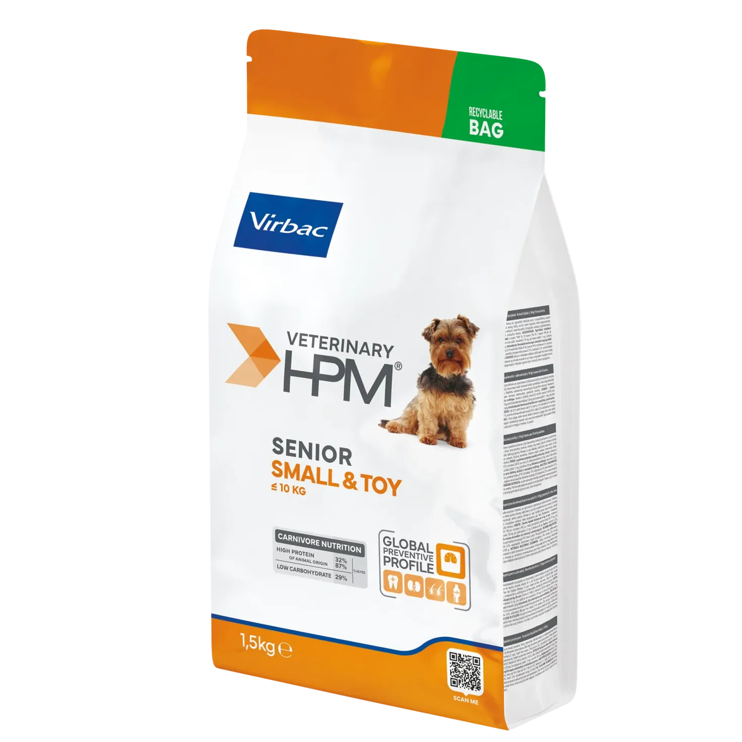 Veterinary HPM Senior Neutered Dog Small & Toy - croquettes chien