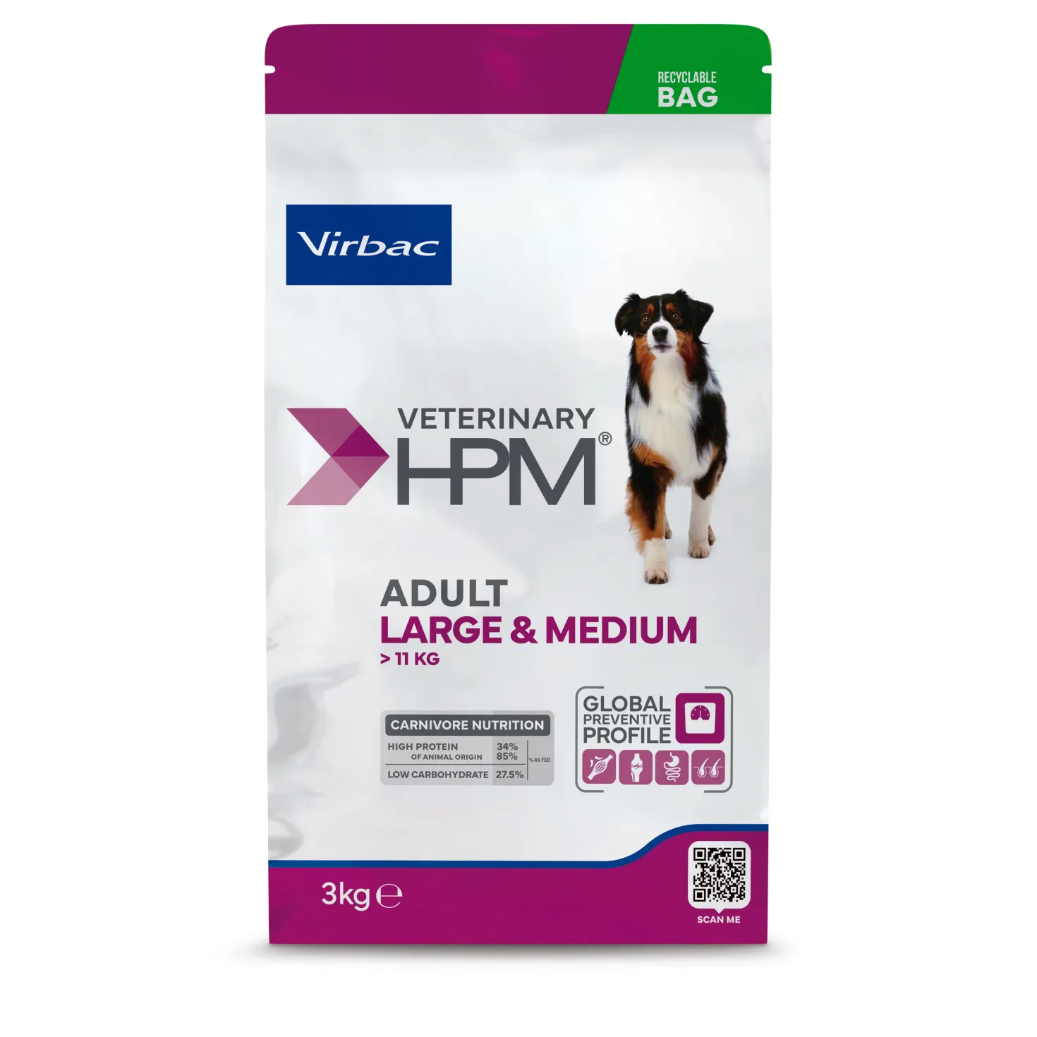 Virbac Veterinary HPM Adult Large & Medium Dog - croquettes chien
