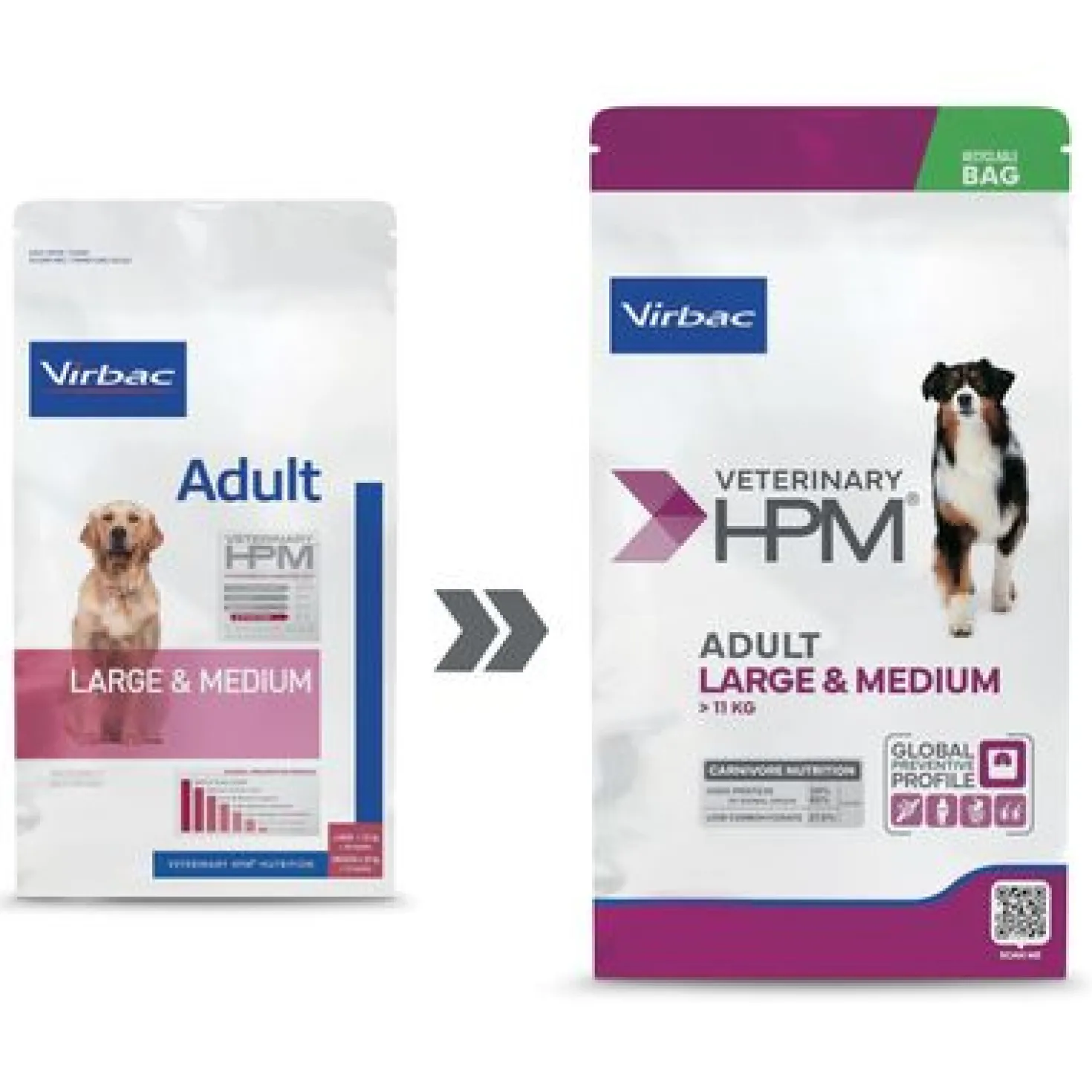 Virbac Veterinary HPM Adult Large & Medium Dog - croquettes chien