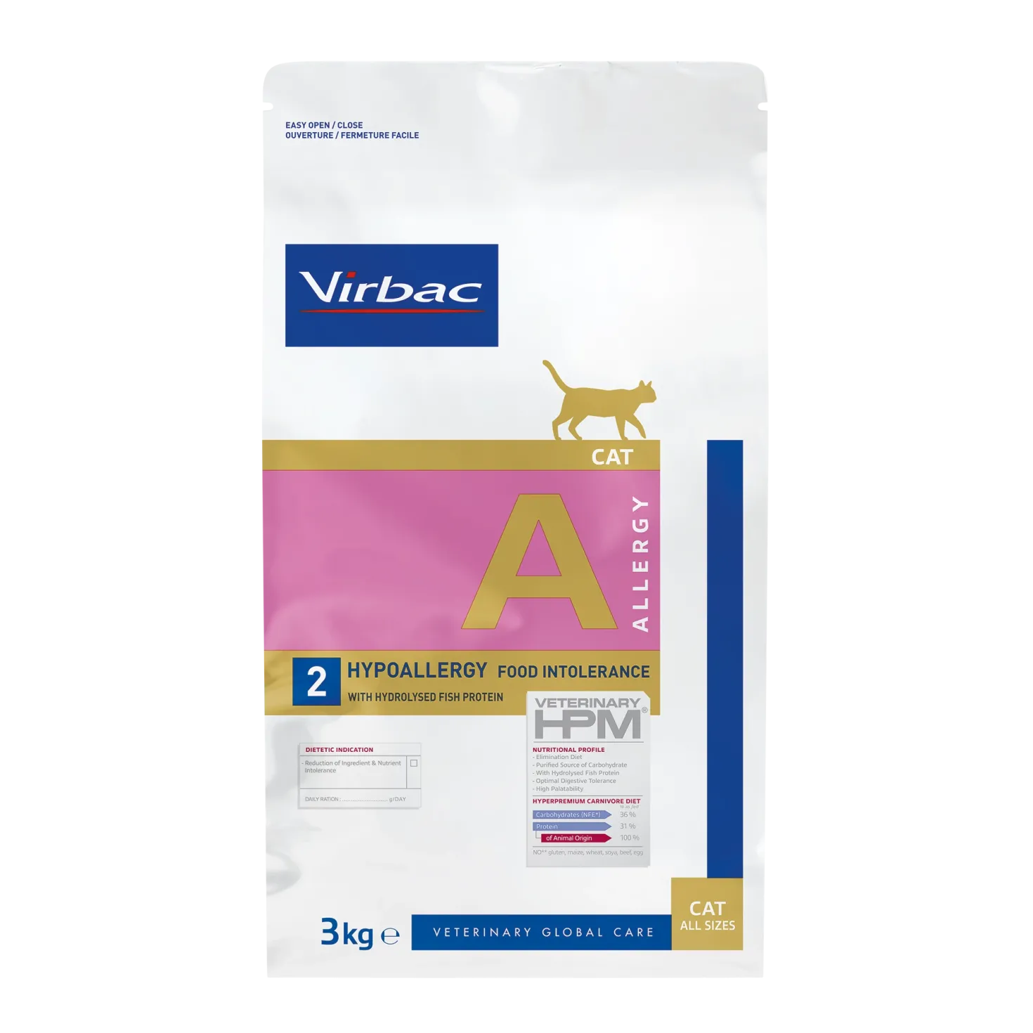 Virbac Veterinary HPM Diététique Hypoallergy Food Intolerance - croquettes chat