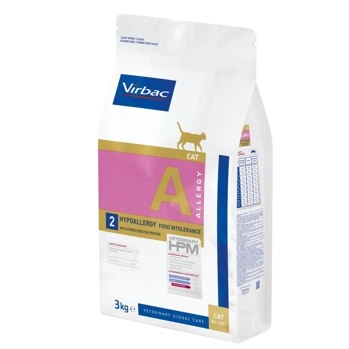 Virbac Veterinary HPM Diététique Hypoallergy Food Intolerance - croquettes chat