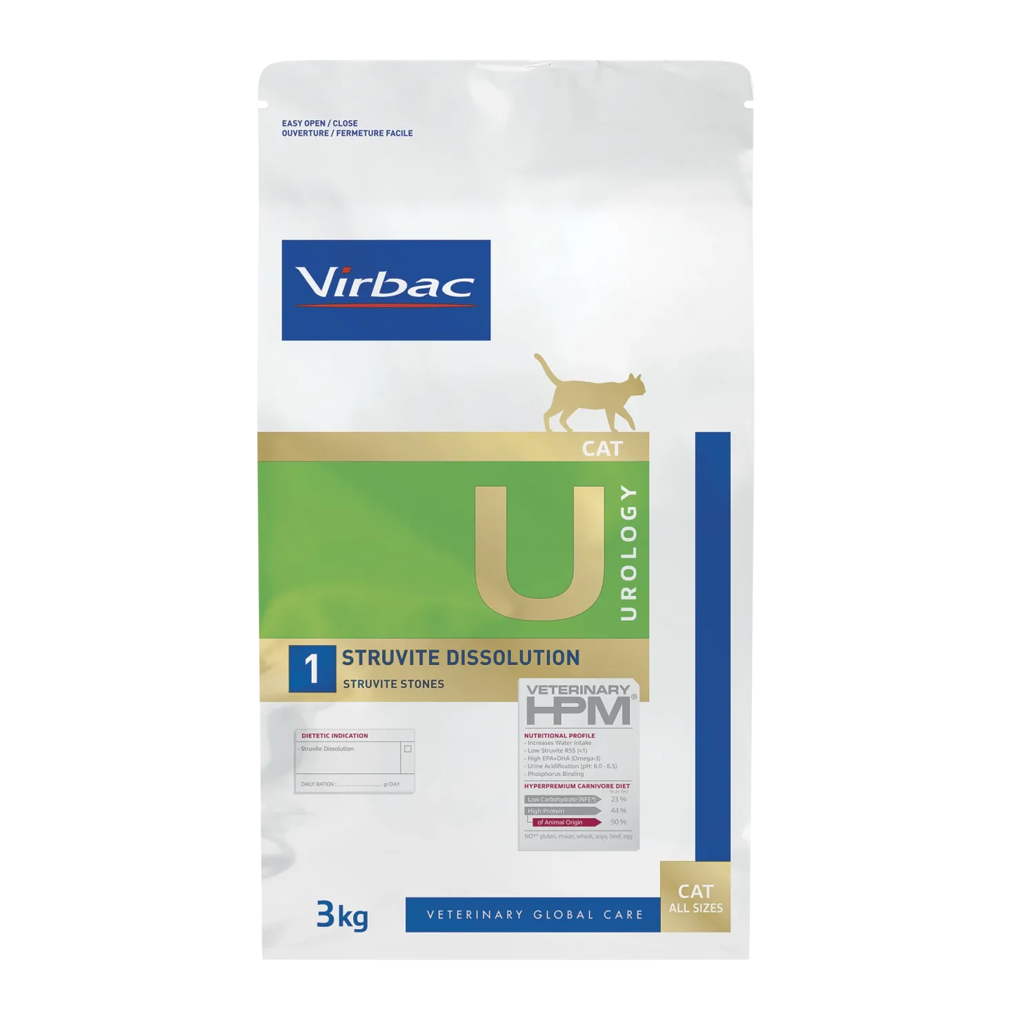 Virbac Veterinary HPM Diététique Urology Struvite Dissolution - croquettes chat