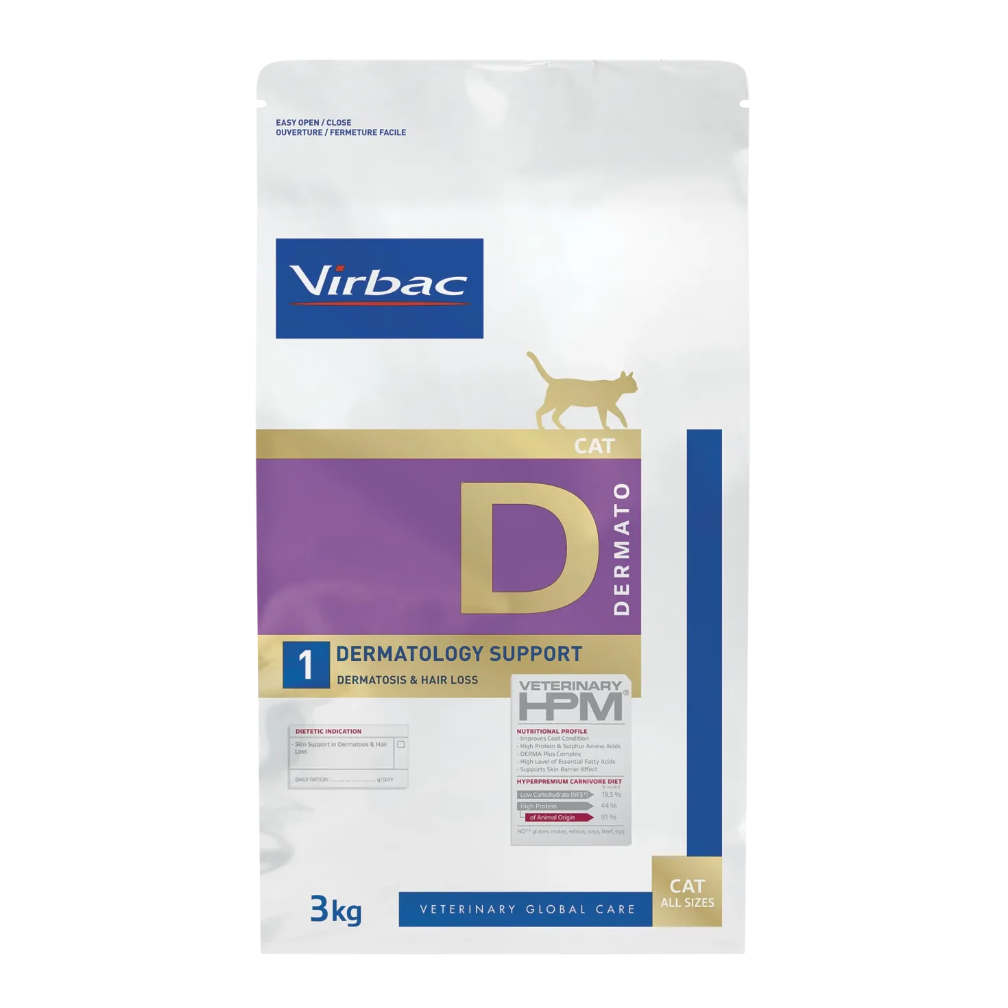 Virbac Veterinary HPM Diététique Dermatology support - croquettes chat