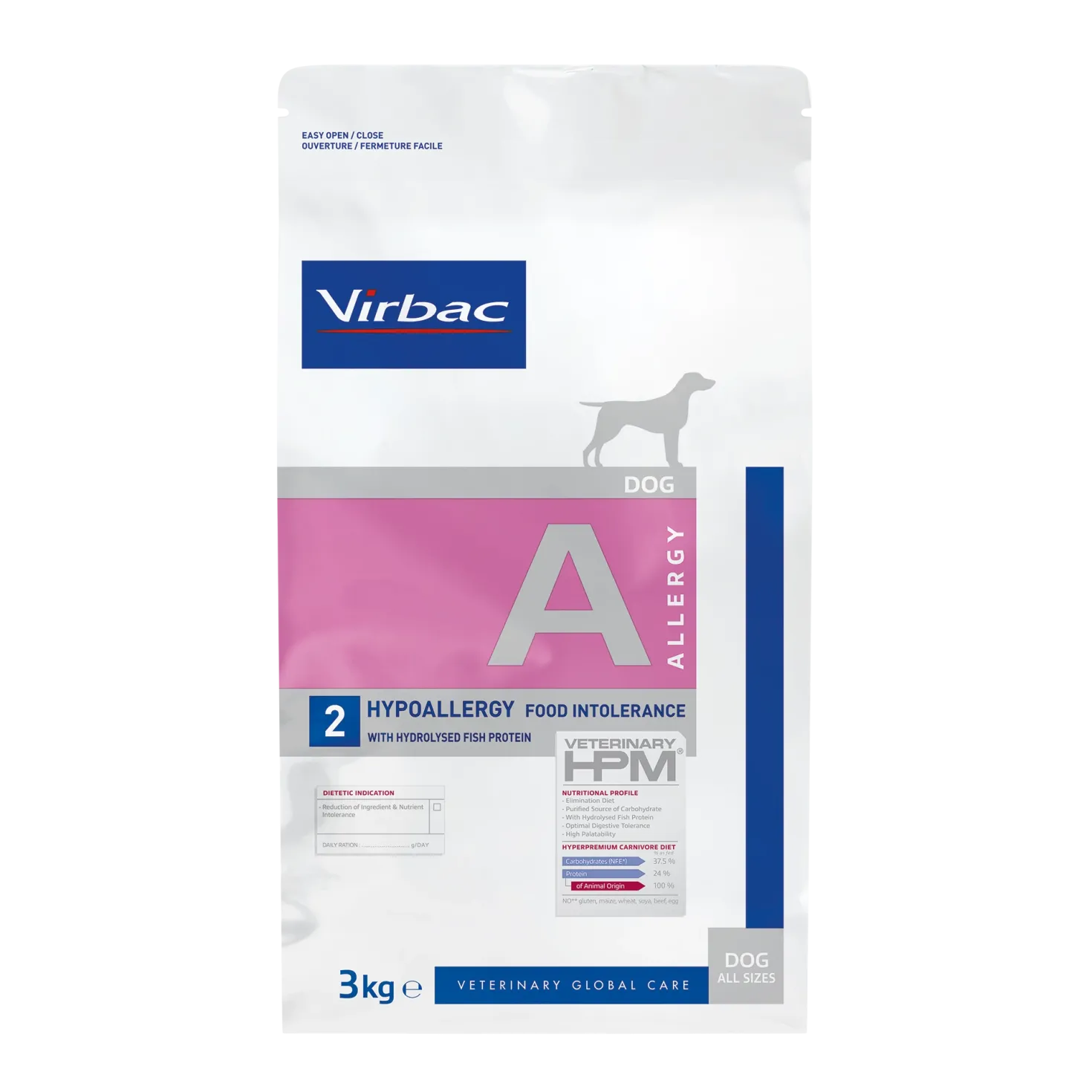 Virbac Veterinary HPM Diététique Hypoallergy Food Intolerance - croquettes chien