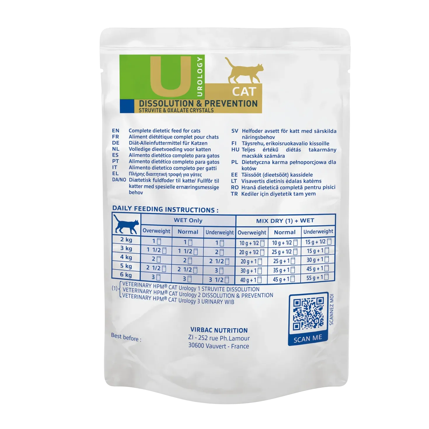 Virbac Veterinary HPM Diététique Urology Dissolution & Prévention sachets - pâtée chat