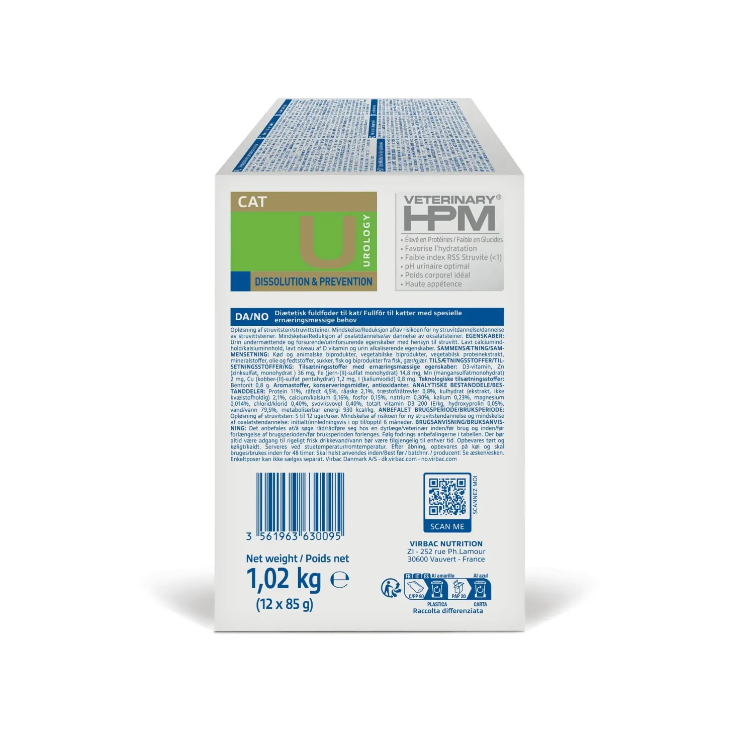 Virbac Veterinary HPM Diététique Urology Dissolution & Prévention sachets - pâtée chat