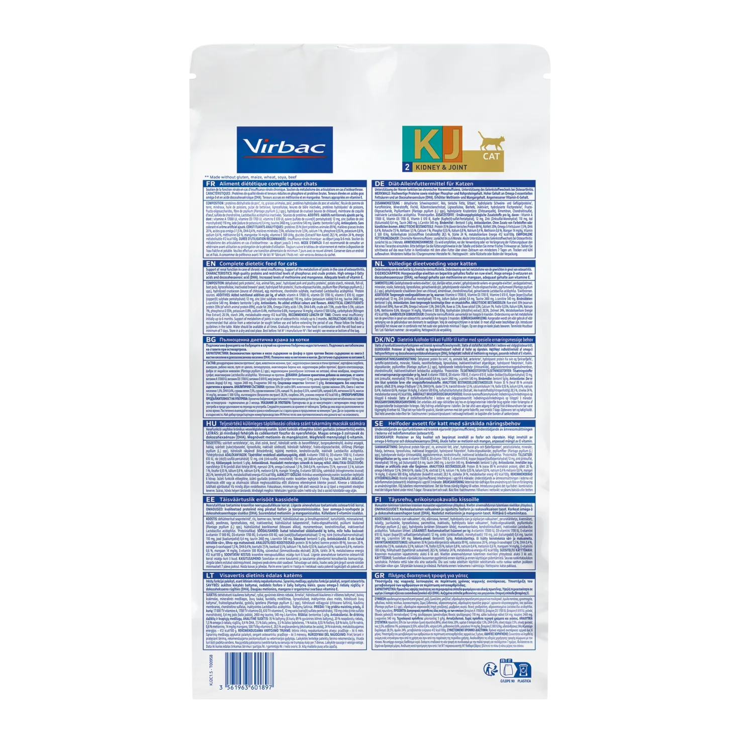 Virbac Veterinary HPM Diététique Kidney Joint - croquettes chat