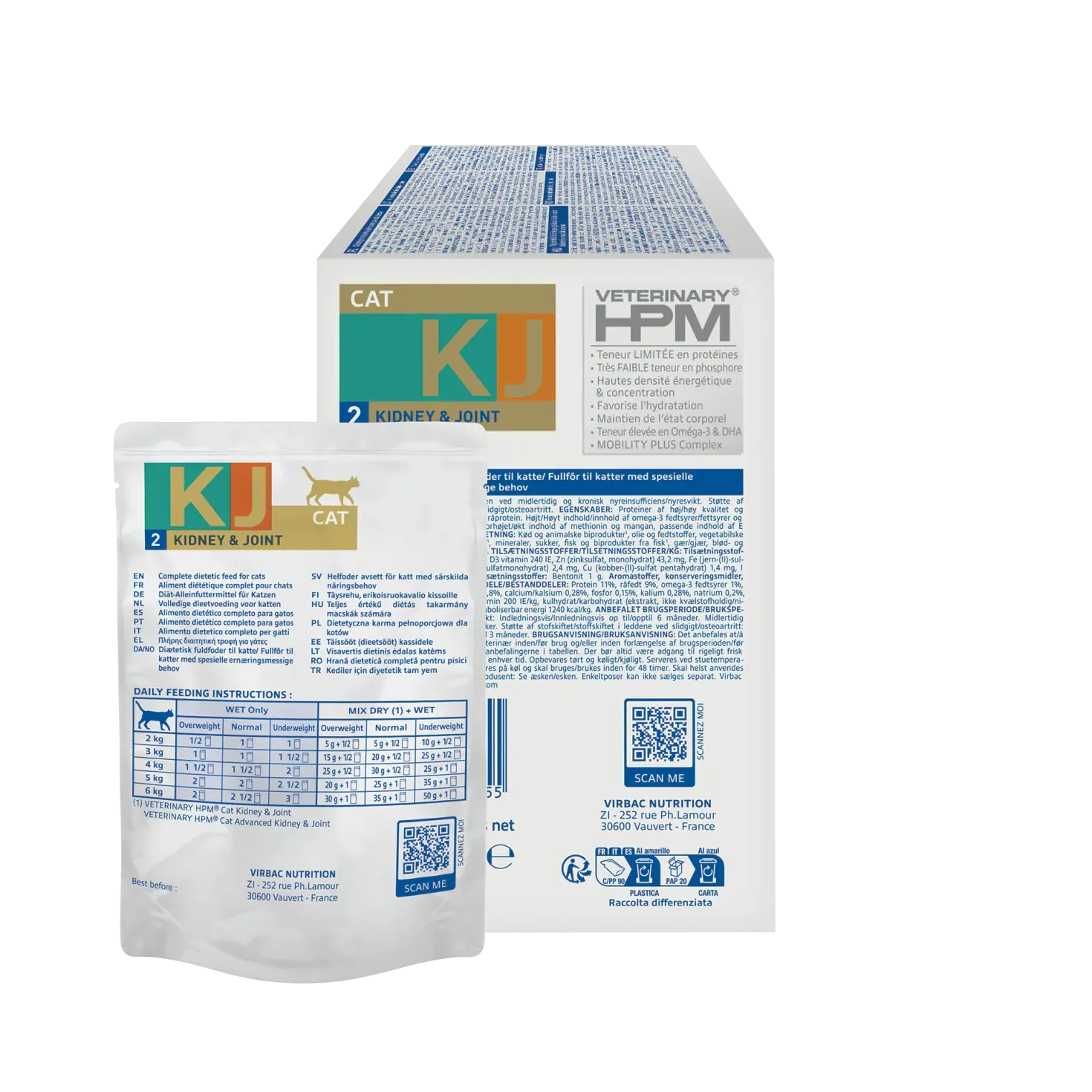 Virbac Veterinary HPM Diététique Early Kidney Joint sachet repas - pâtée chat