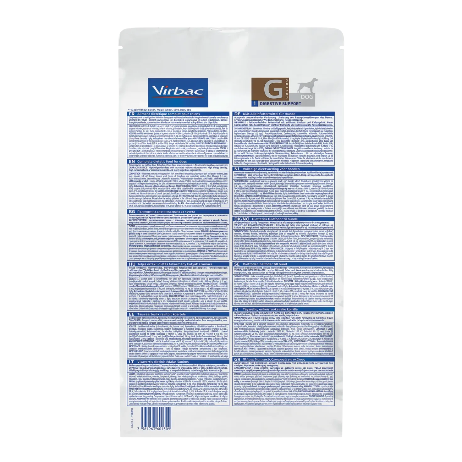Virbac Veterinary HPM Diététique Gastro Digestive Support - croquettes chien