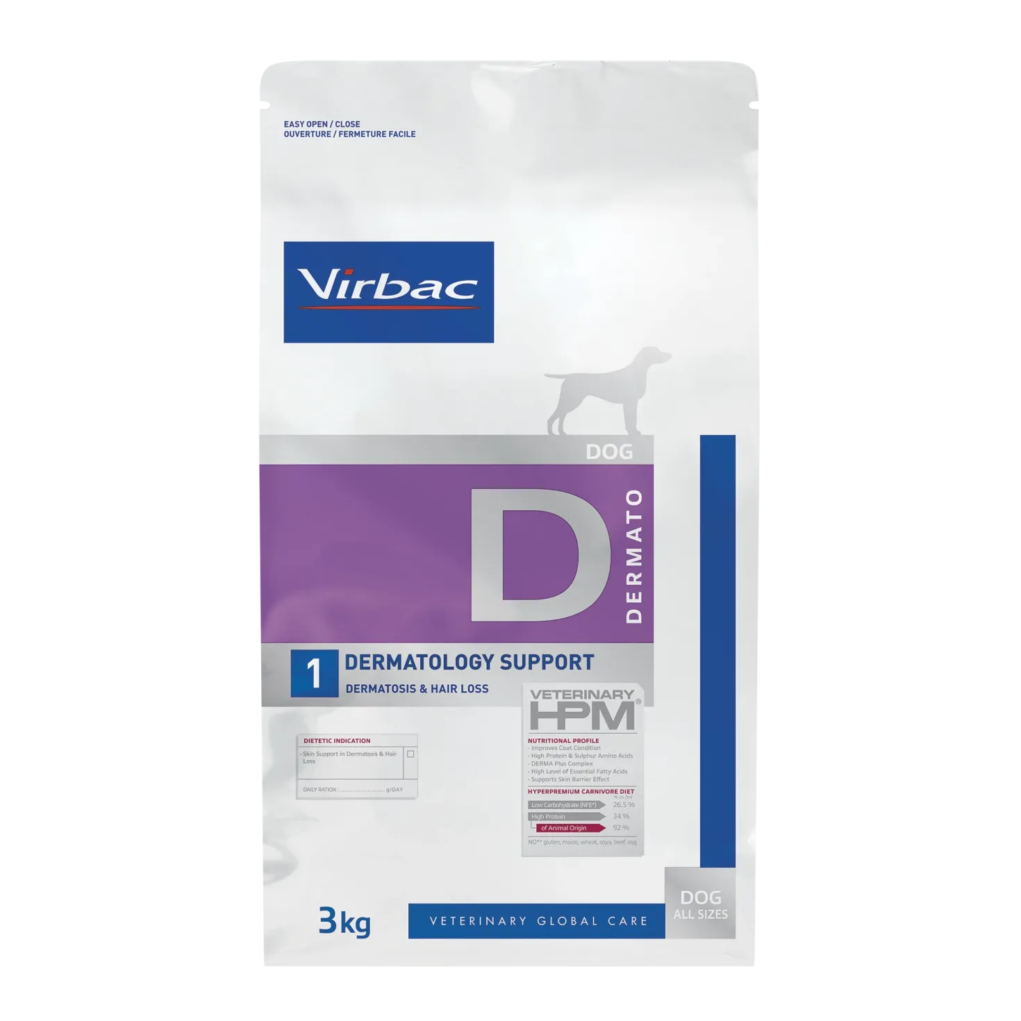 Virbac Veterinary HPM Diététique Dermatology support - croquettes chien