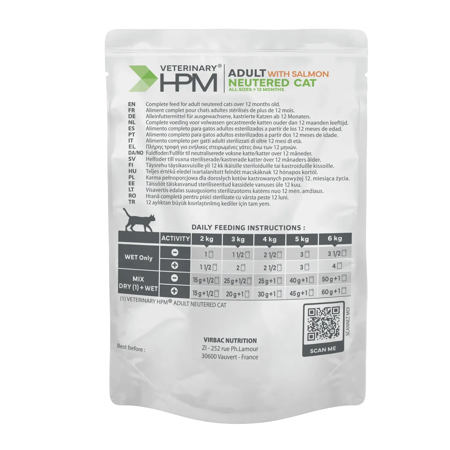 Virbac Veterinary HPM Physiologique Adult Neutered Cat Sterilise - pâtée chat