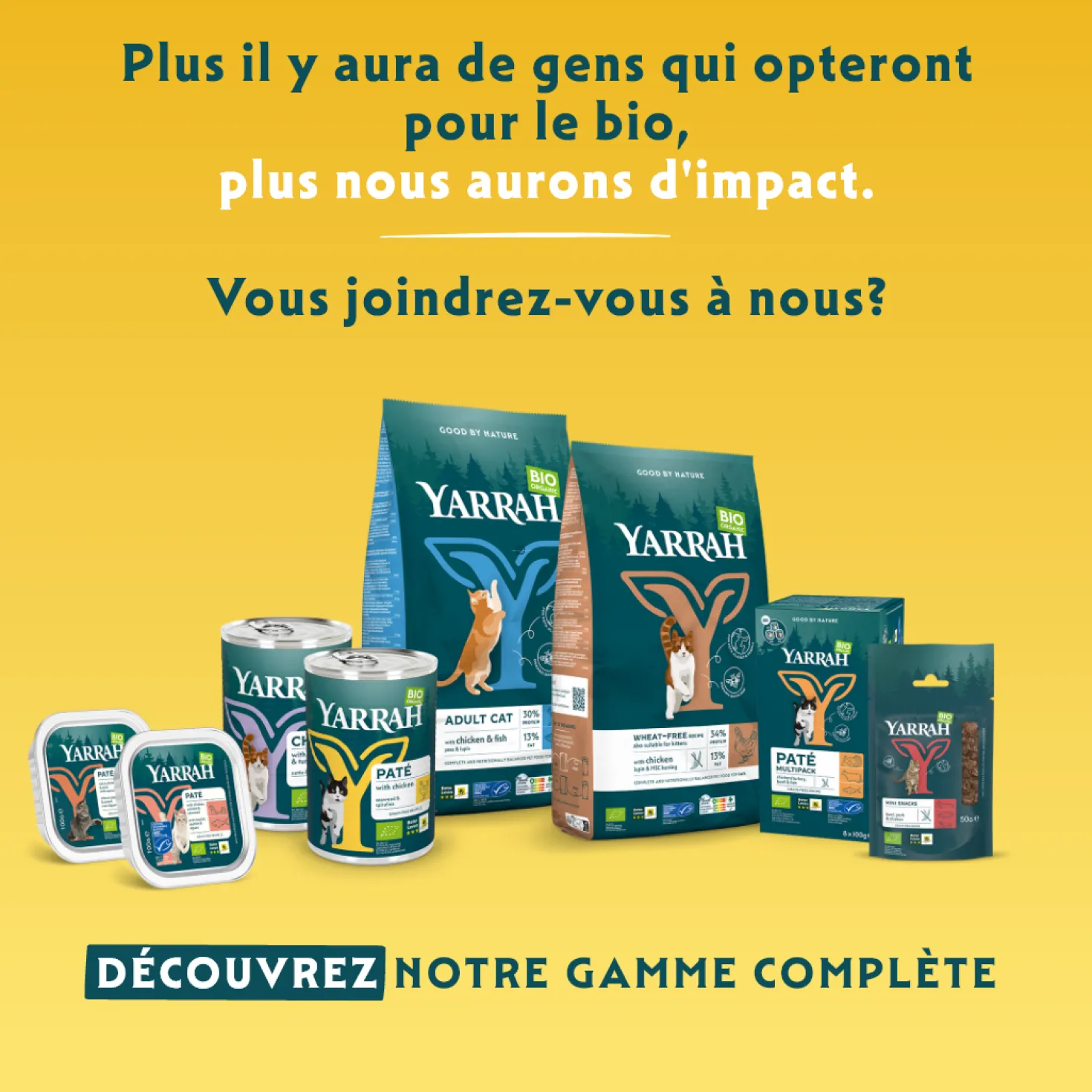 Yarrah bio sans céréales - pâtée chat