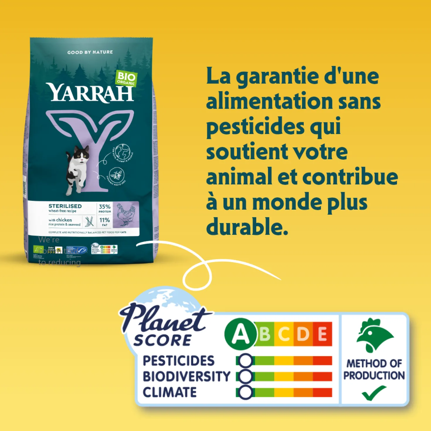 Yarrah croquettes Bio pour chat stérilisé