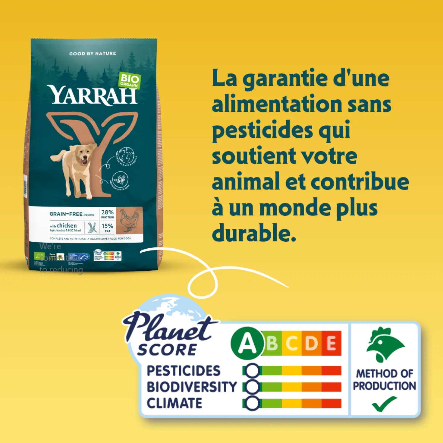 Yarrah croquettes bio sans céréales pour chien adulte