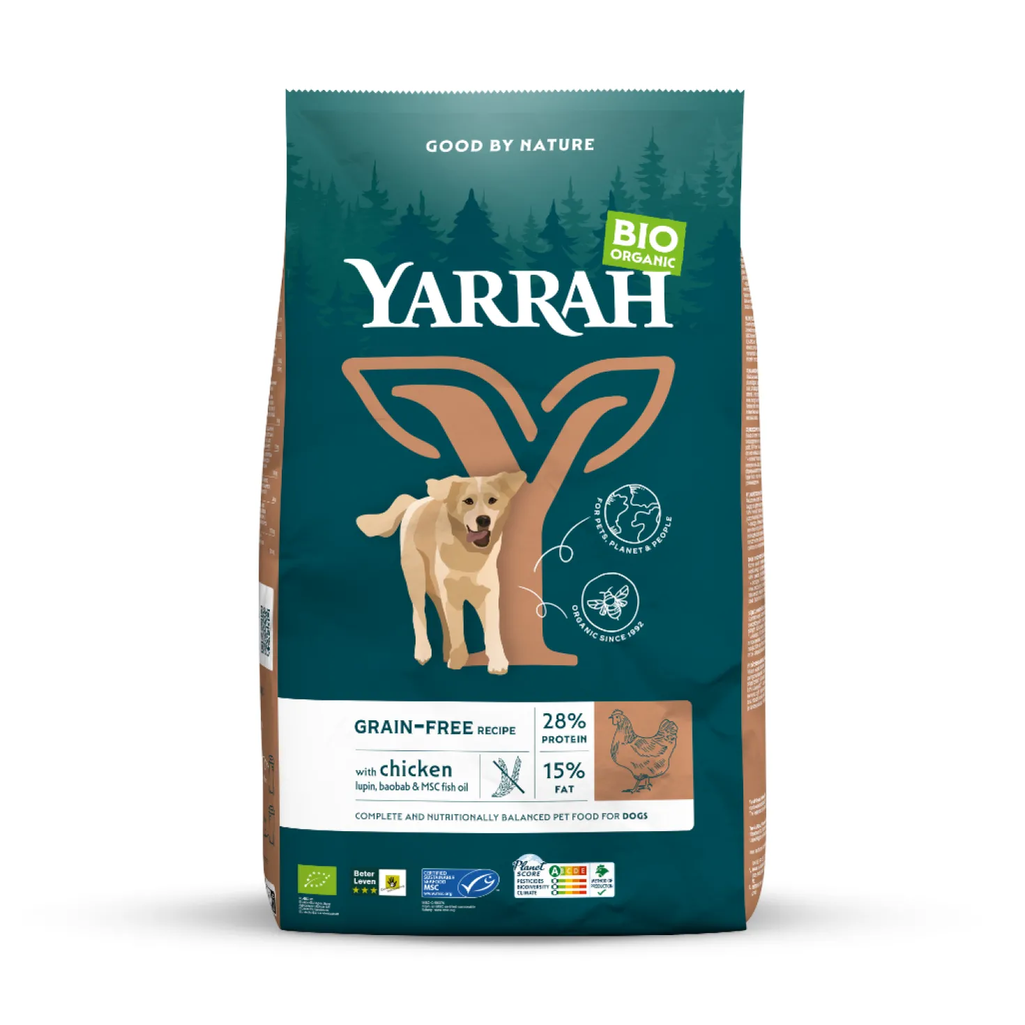 Yarrah croquettes bio sans céréales pour chien adulte