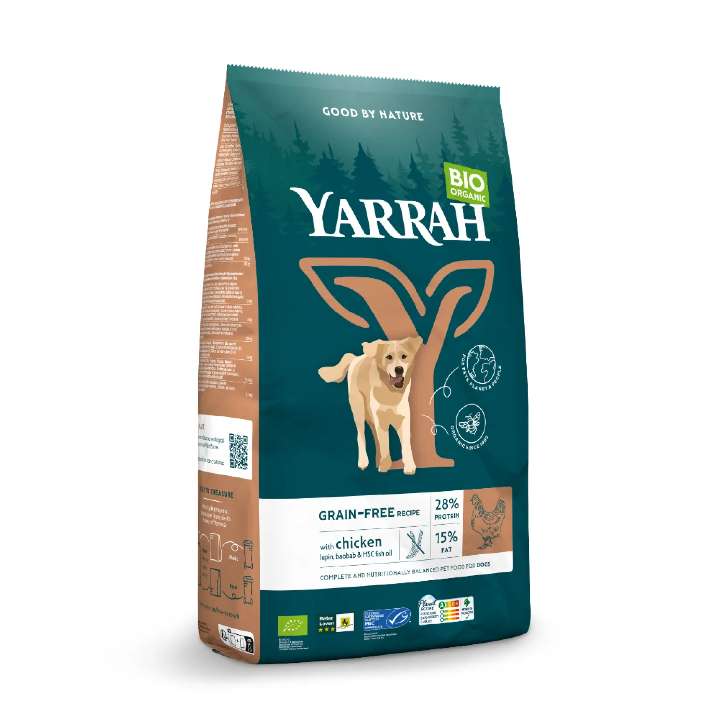 Yarrah croquettes bio sans céréales pour chien adulte